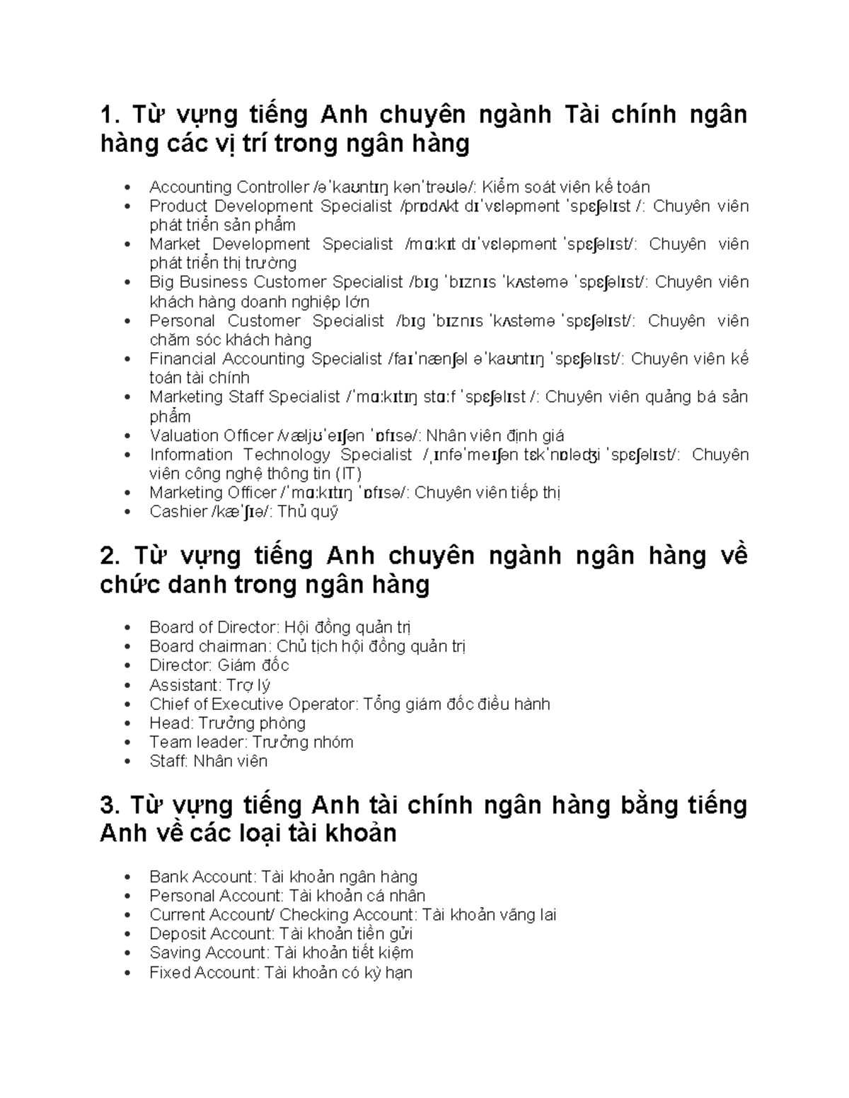 TỔNG HỢP TỪ VỰNG TIẾNG ANH CHUYÊN NGÀNH TÀI CHÍNH ĐẦY ĐỦ VÀ CHI TIẾT