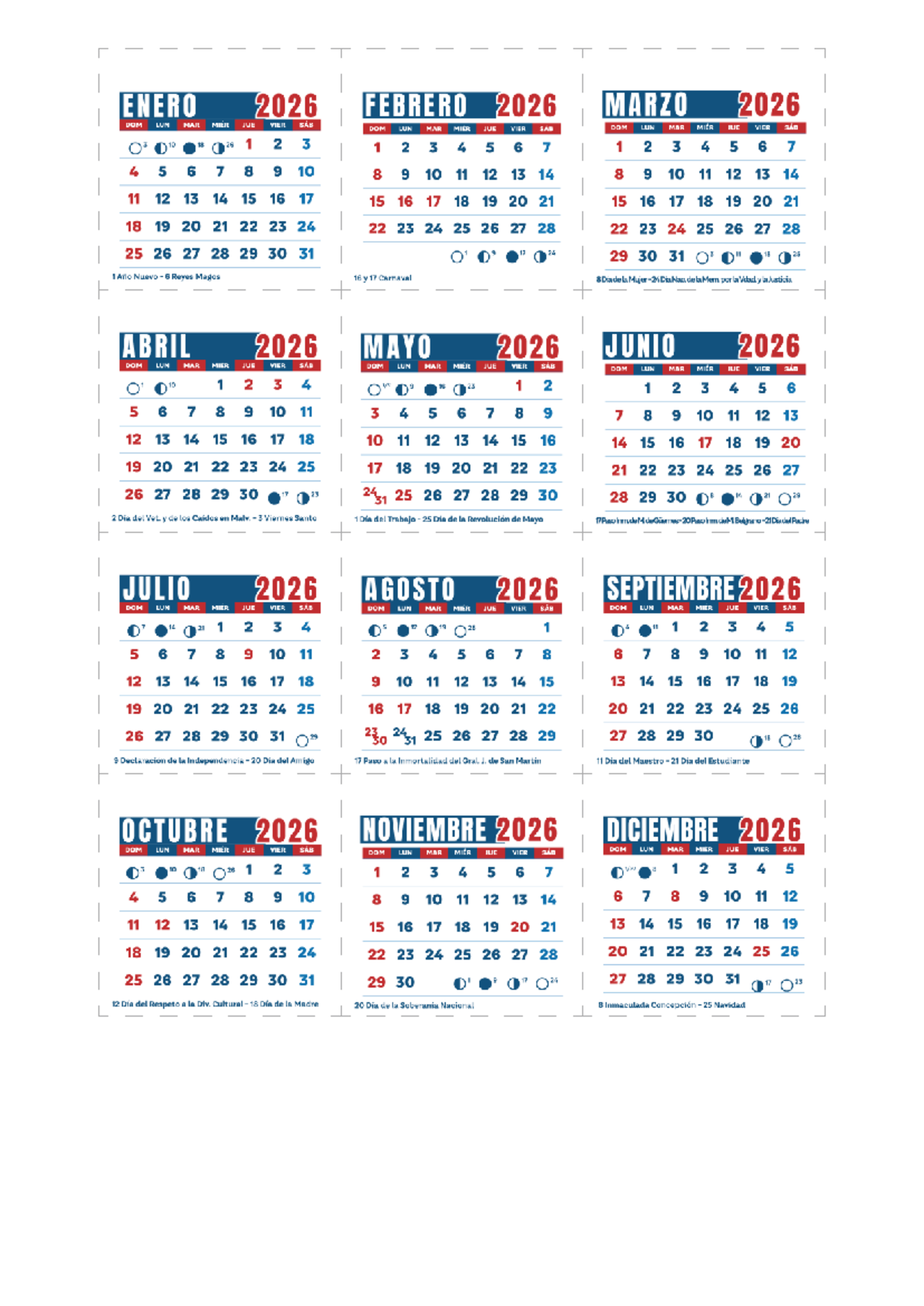 Calendario 2026 Argentina: Fechas y Festividades Importantes - Studocu