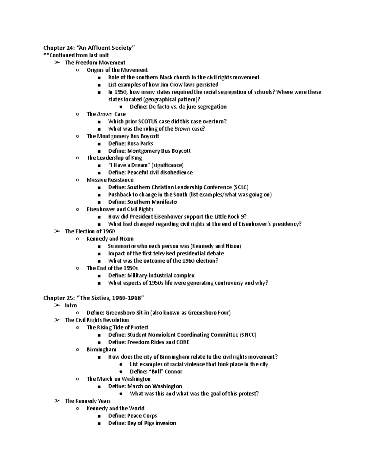 Civil Rights Movement Overview: Key Events and Figures (HIST 101 ...