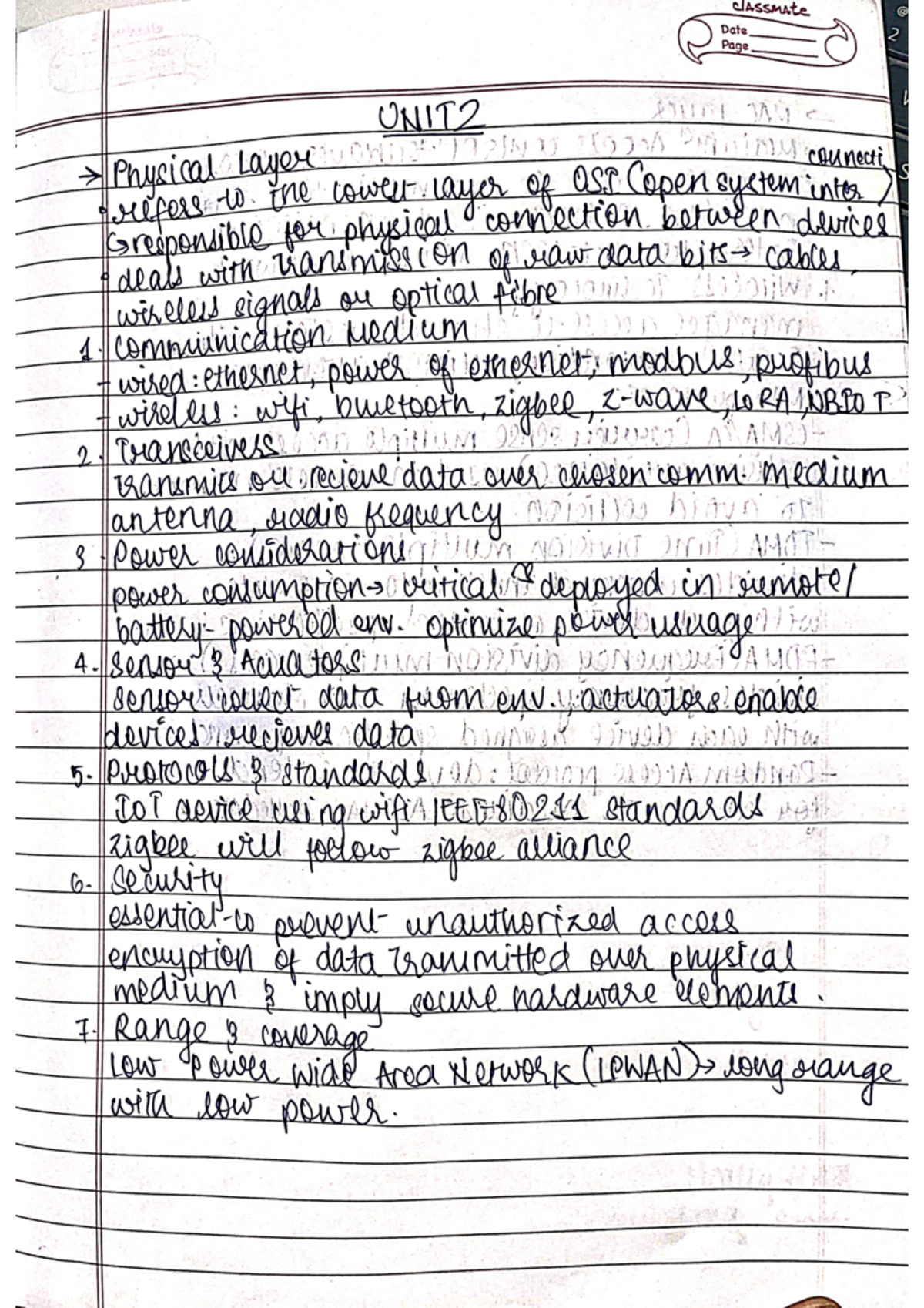 Unit 2 iot - iot unit 2 written notes - CLASSMATE Date Page UNIT2 ...