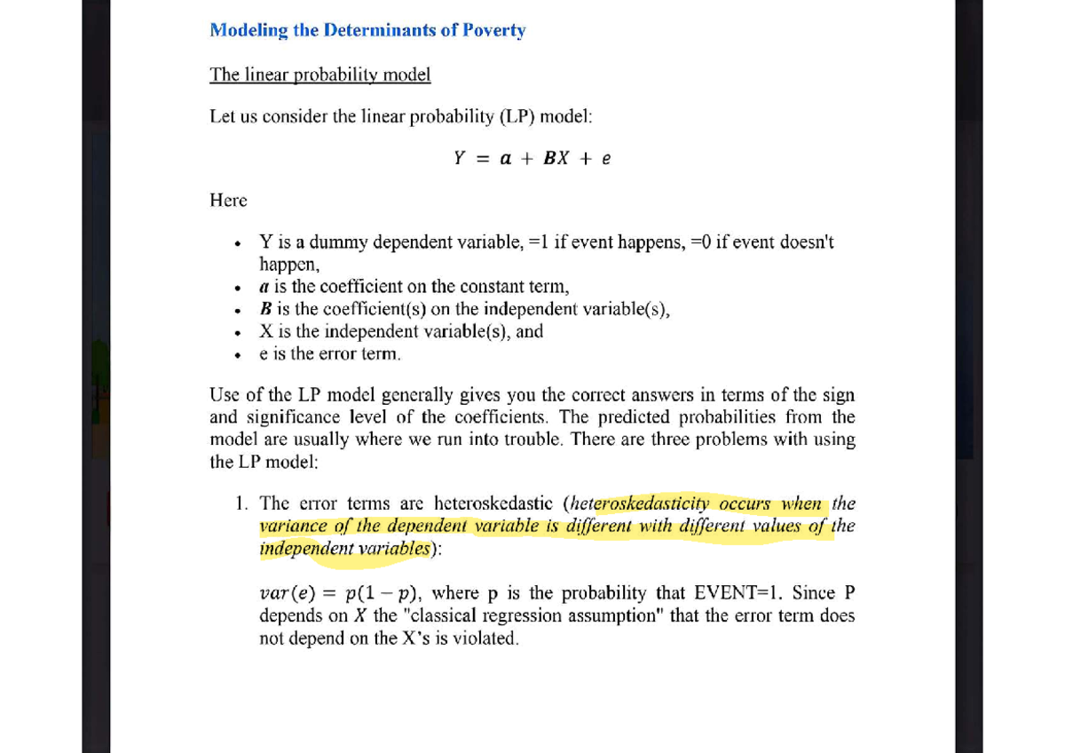 Logit model analysis of poverty determinants in development studies ...