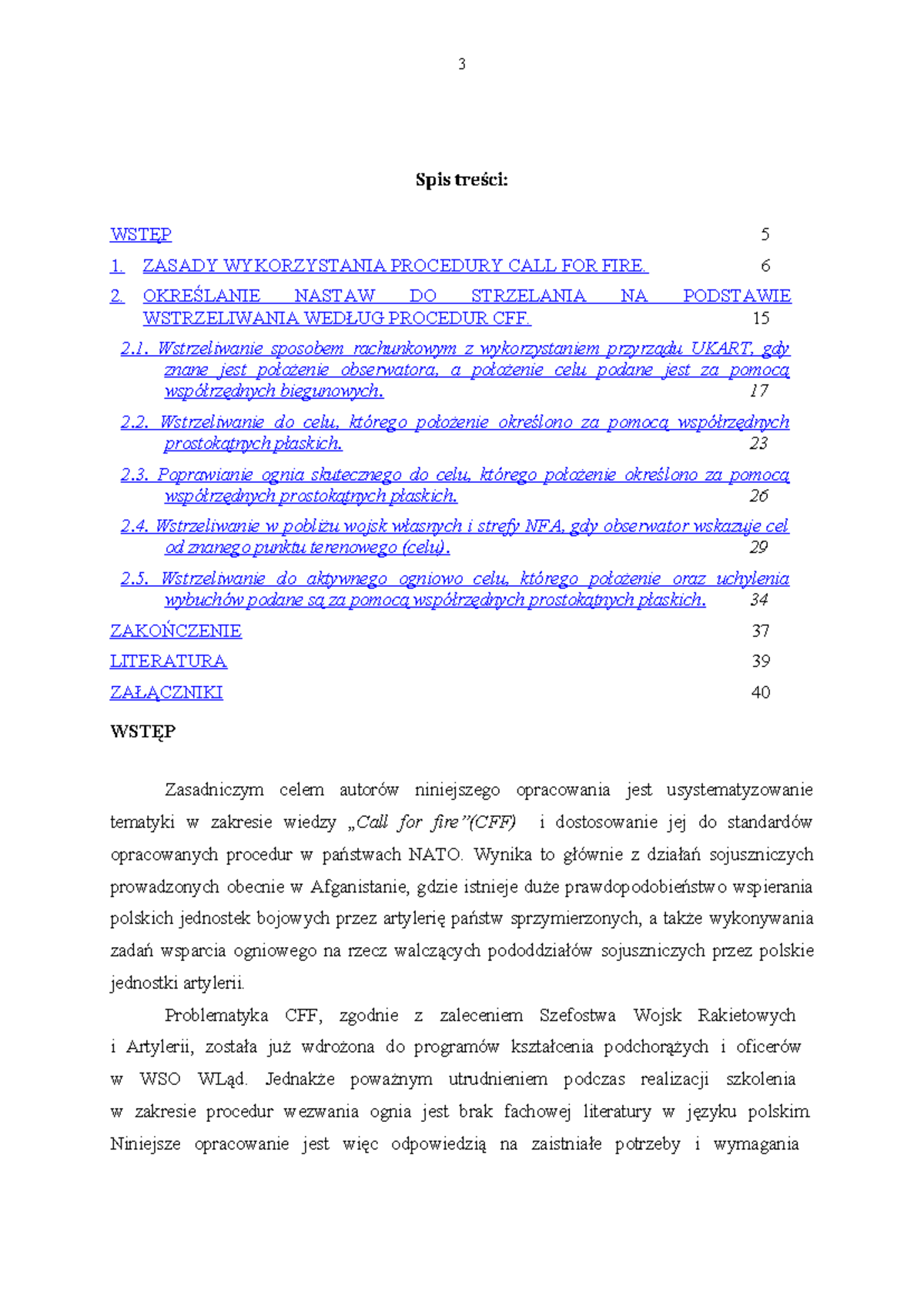 Skrypt CFF - Zasady Wykorzystania Procedury Call for Fire - Studocu