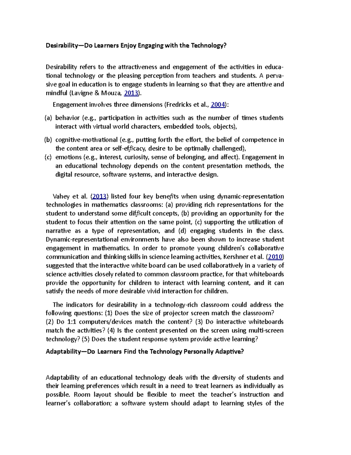 Desirability - Desirability—Do Learners Enjoy Engaging with the ...