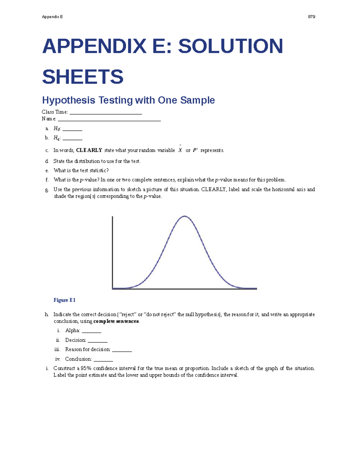 Appendix E: Solution Sheets for Hypothesis Testing (STAT 444) - Studocu