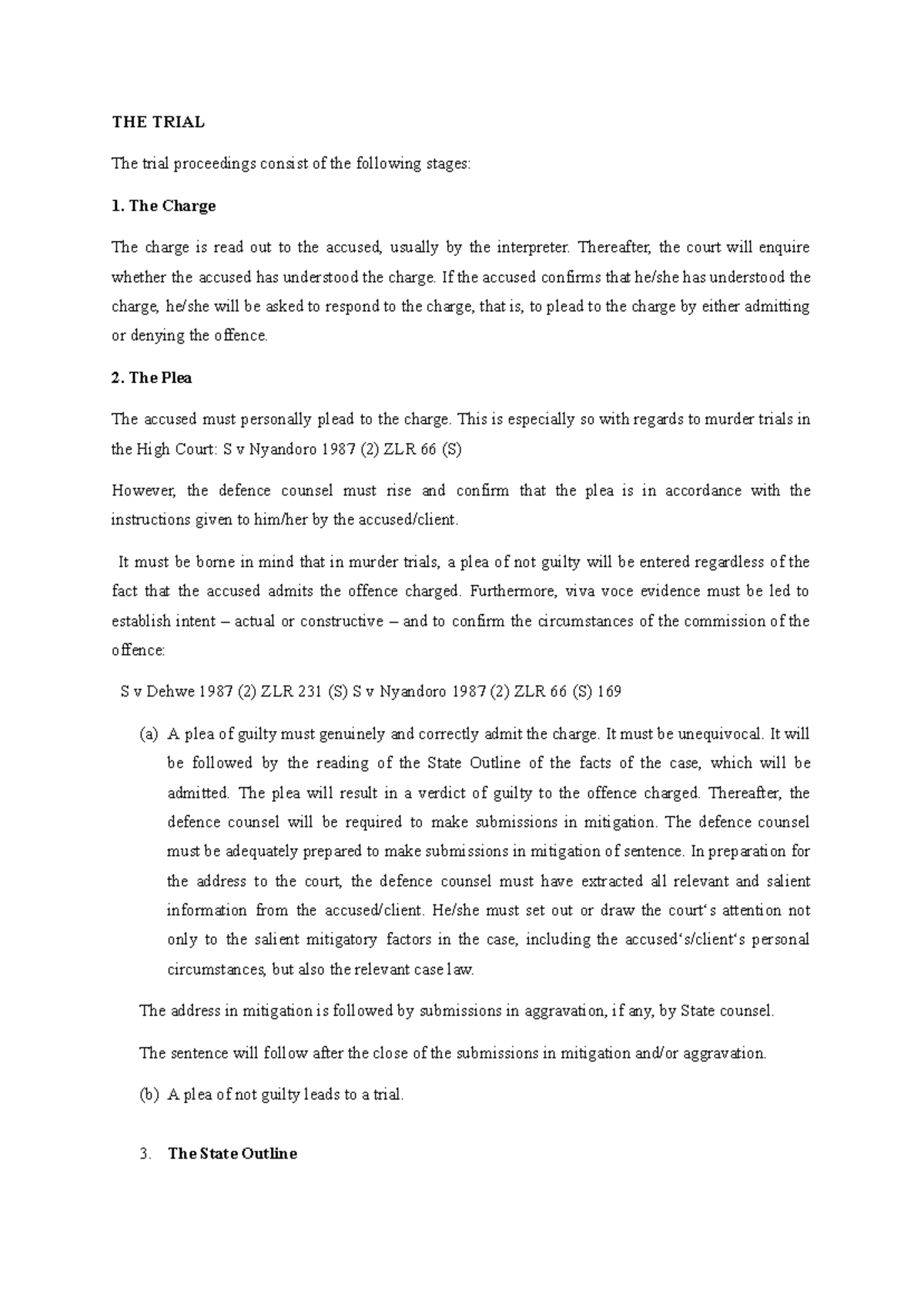 Criminal Trial Procedure: Stages and Key Considerations - Studocu