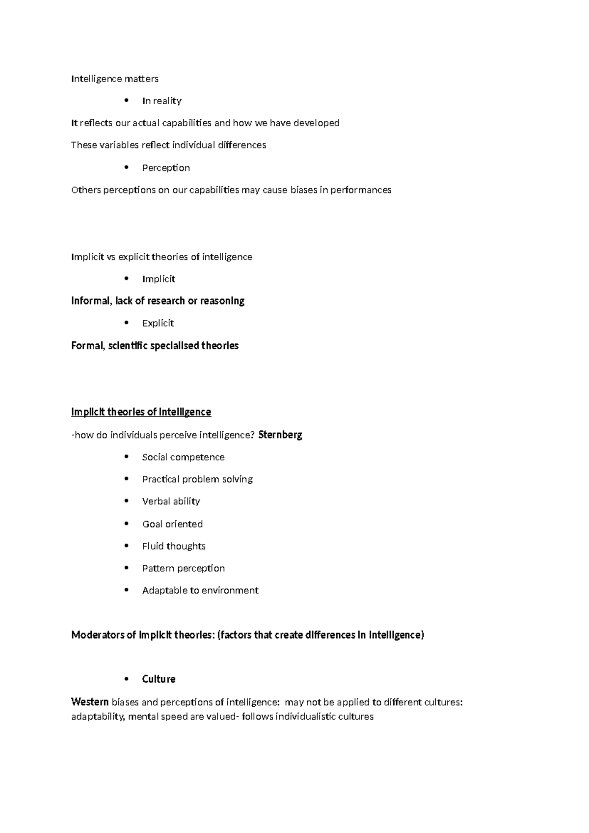 Psych 1018 week 8- intro to intelligence - Intelligence matters In ...