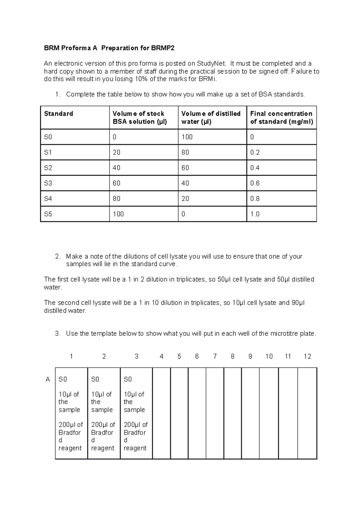 Bradford assignment - BRM Proforma A Preparation for BRMP2 An ...