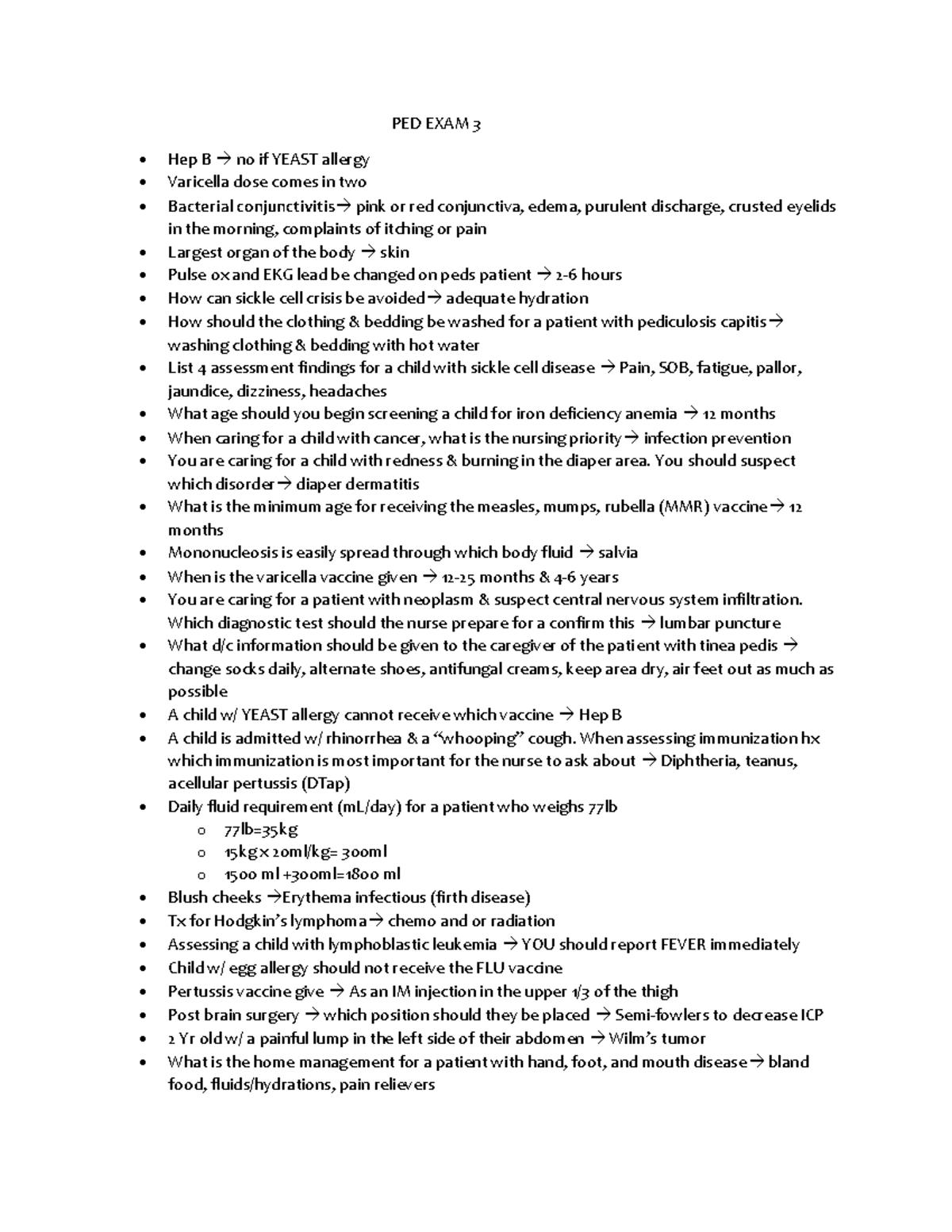 PED Exam 3 Review Notes for Nursing Students - Studocu