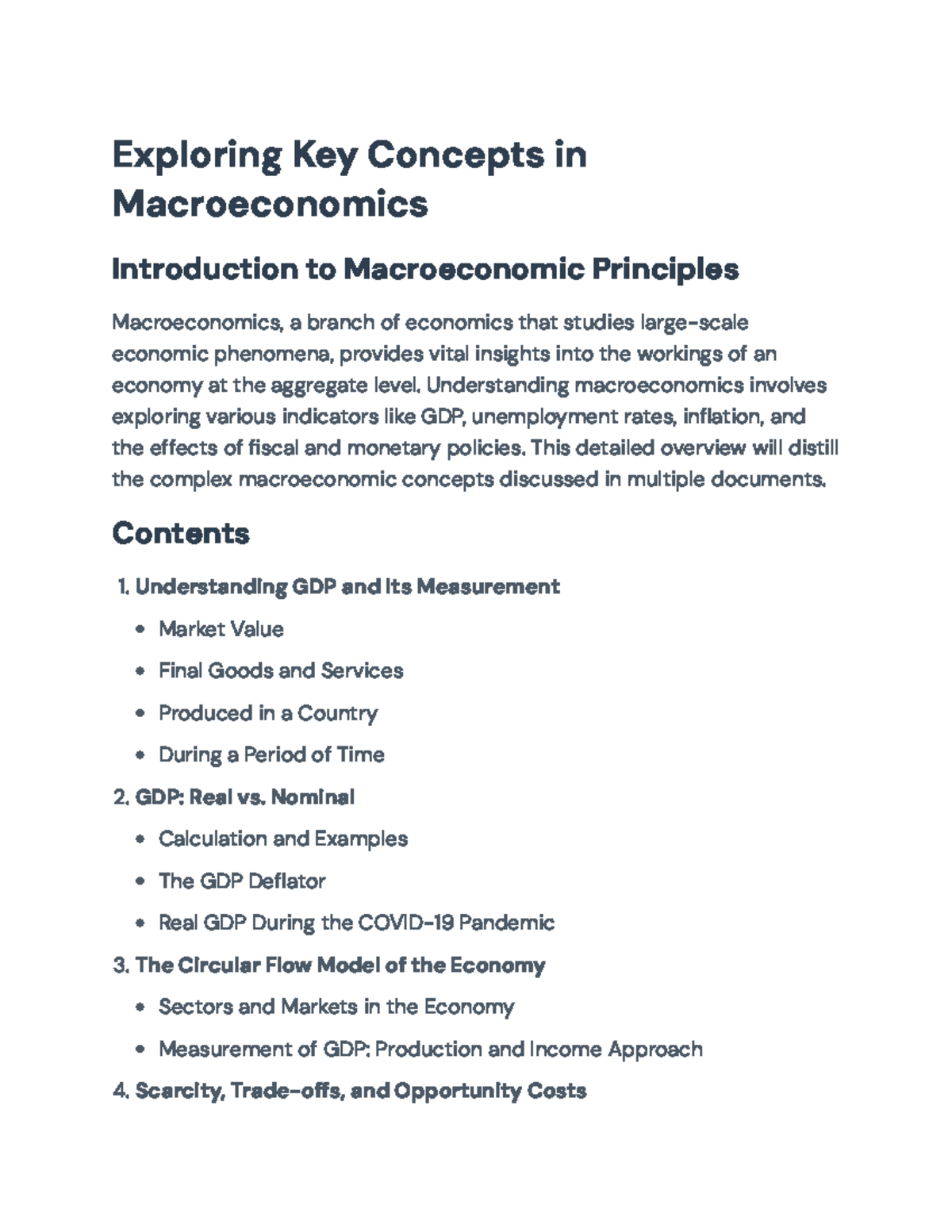 Macroeconomics Overview: Key Principles and Concepts for ECON 101 ...