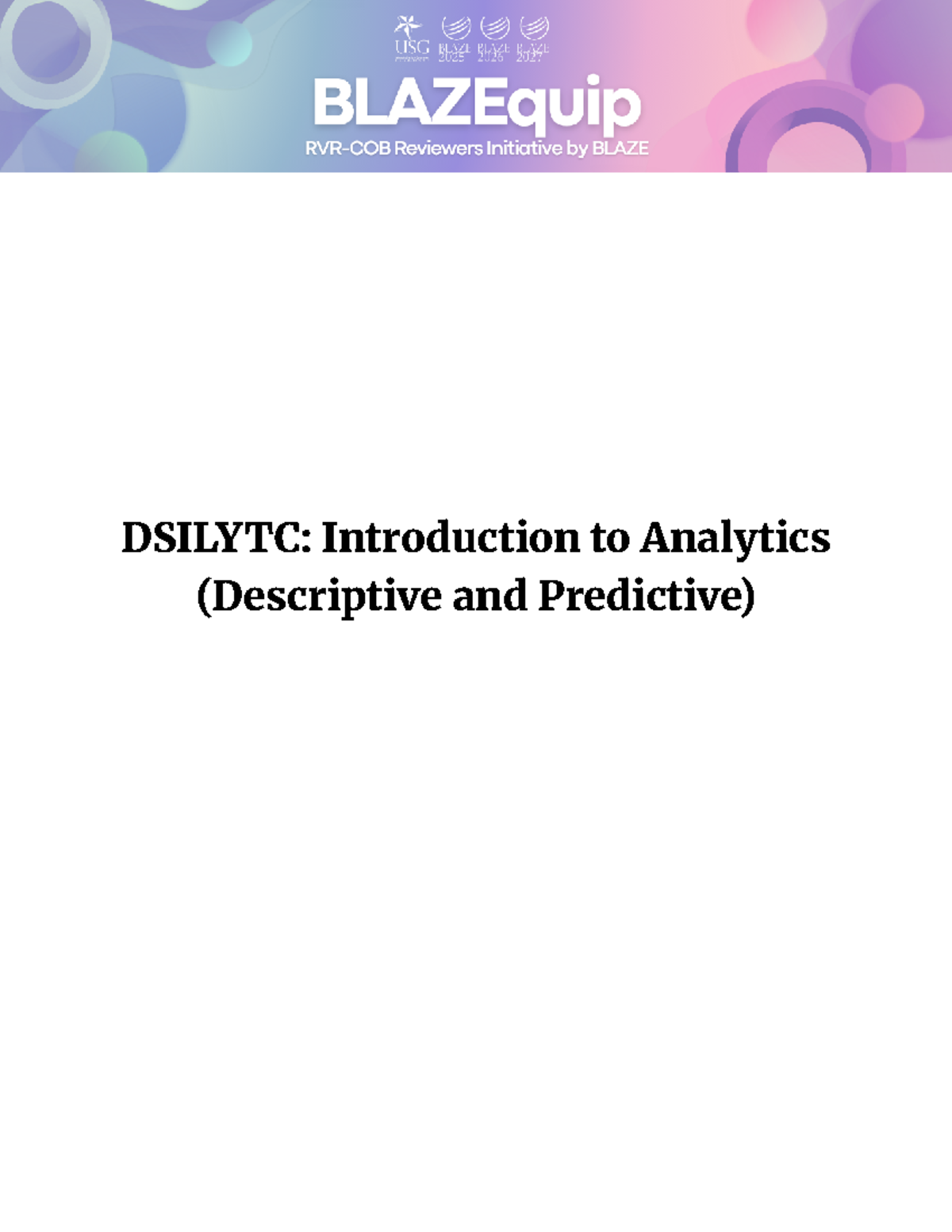 DSILYTC: Introduction to Analytics - Chapter 1 & 2 Overview - Studocu