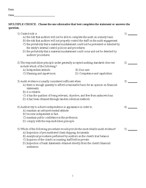 Comprehensive Guide to Auditing Practices (Course Code: ACC 101 ...
