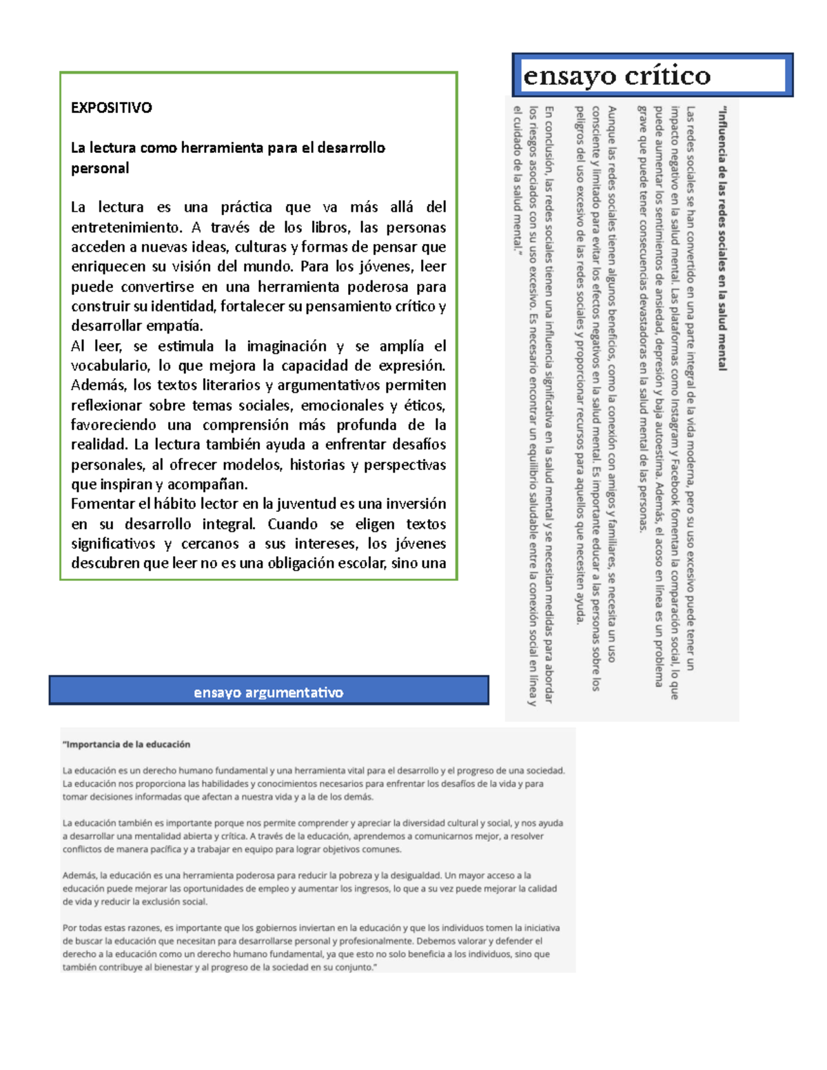 Ensayo Crítico: La Lectura como Herramienta de Desarrollo Personal ...