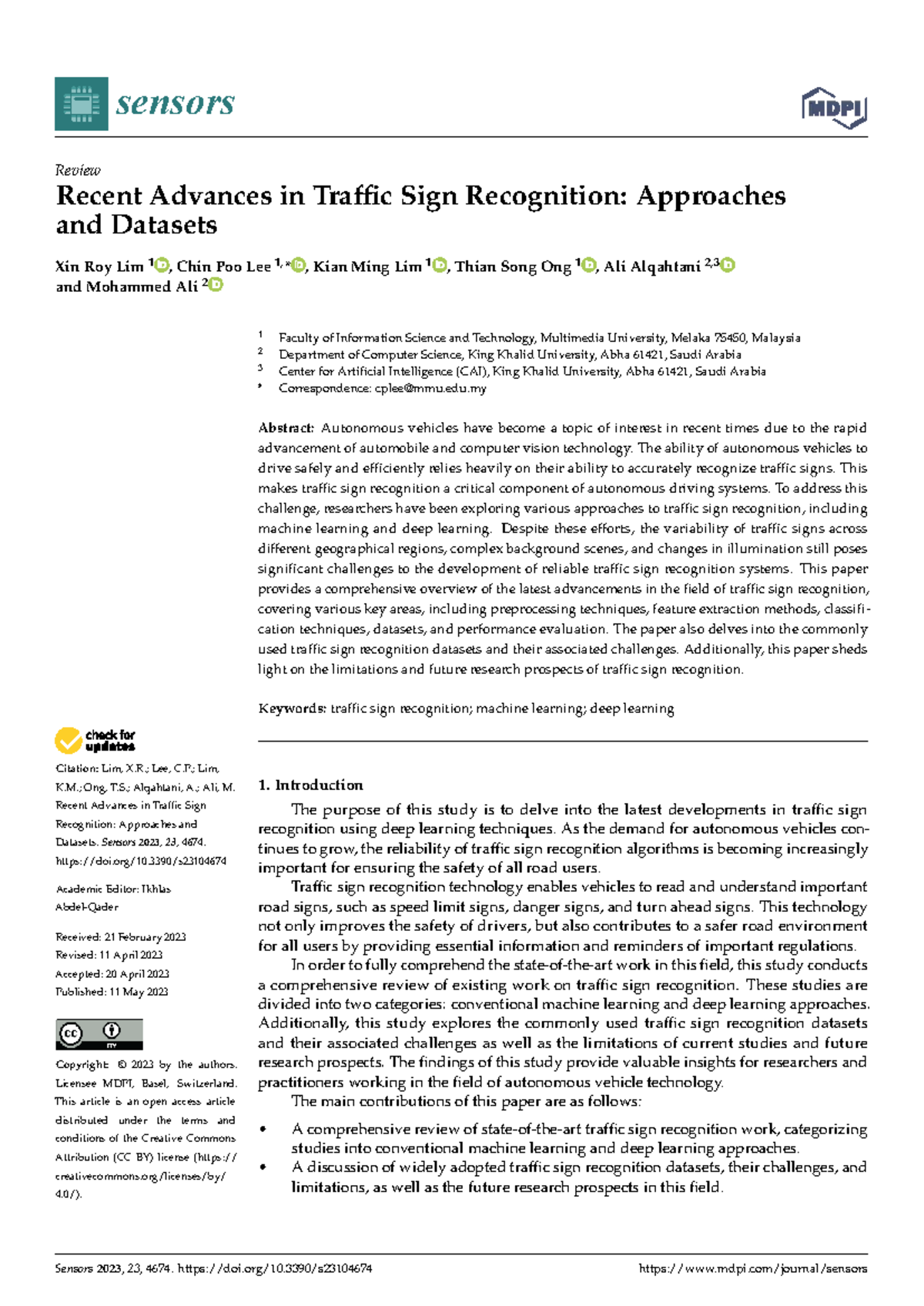 Recent Advances in Traffic Sign Recognition: Approaches & Datasets ...