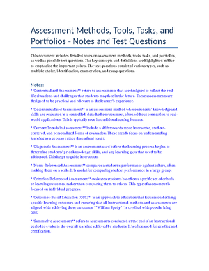 Summative test in assessment in learning 2 - BEED - Studocu