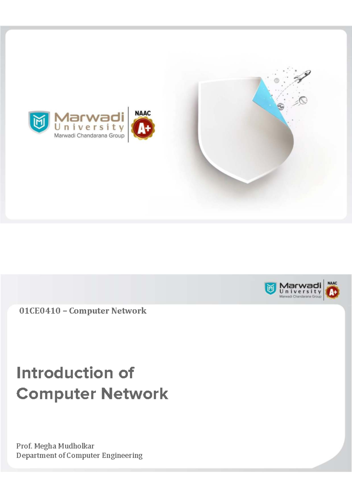 01CE0410 Introduction to Computer Networks: Key Concepts & Types - Studocu