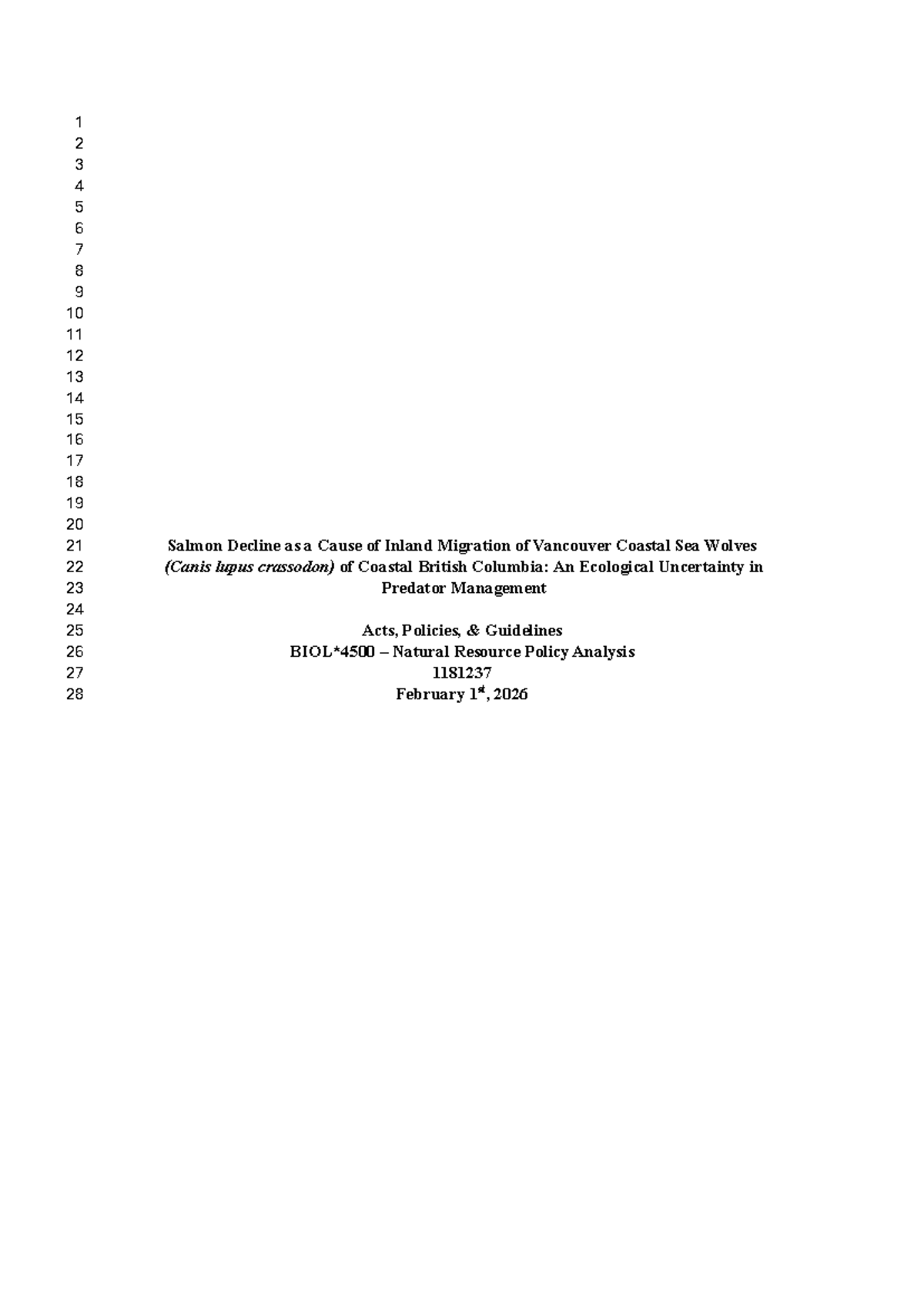 Case Study: Acts, Policies, & Guidelines on Vancouver Coastal Sea ...