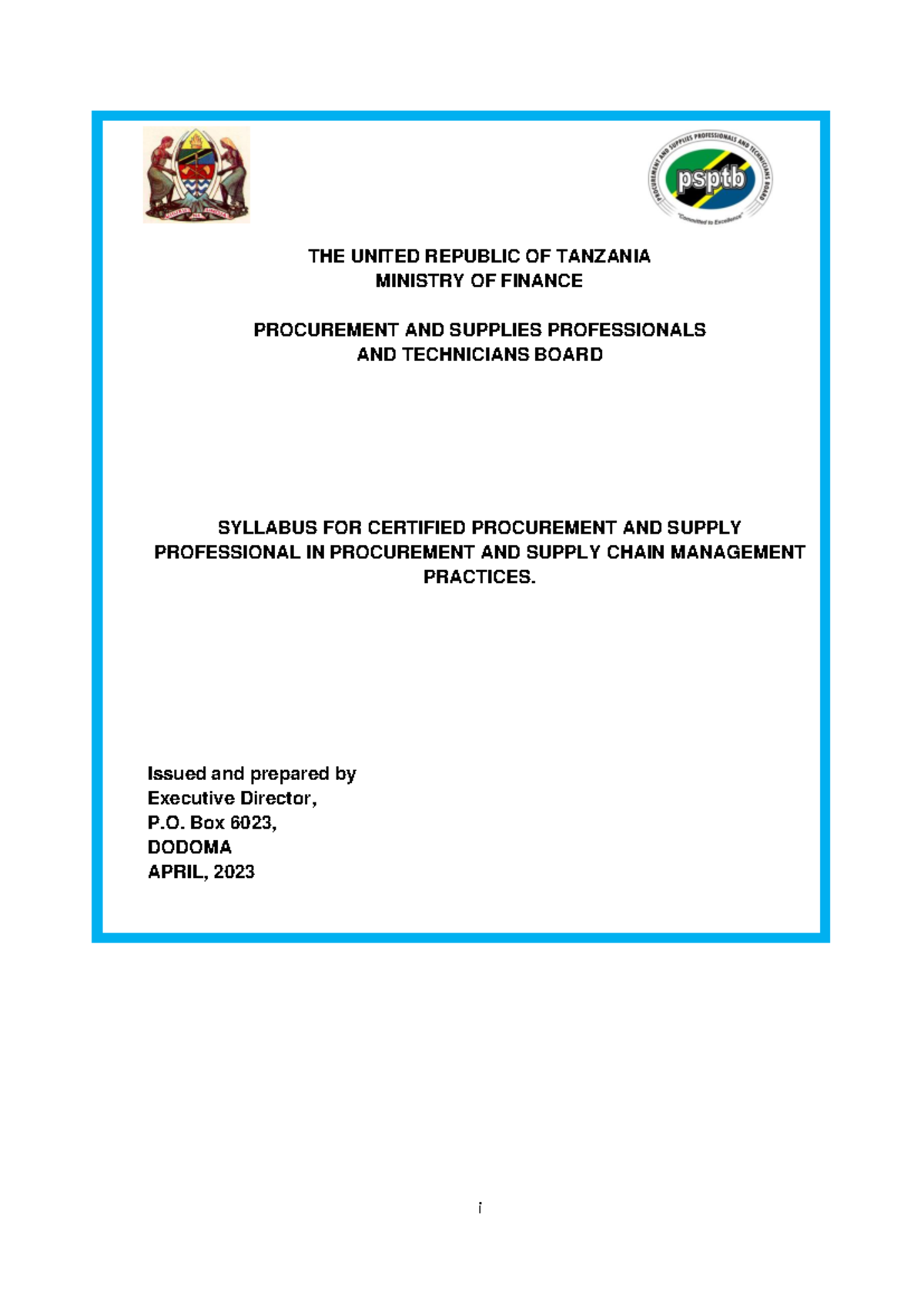 CPSP Syllabus: Certified Procurement & Supply Chain Management ...