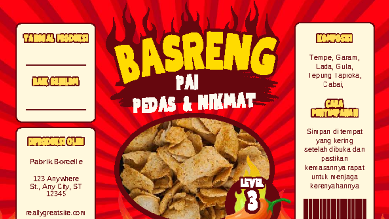 Label Produk Basreng Pedas: Desain Modern dan Ilustratif - Studocu