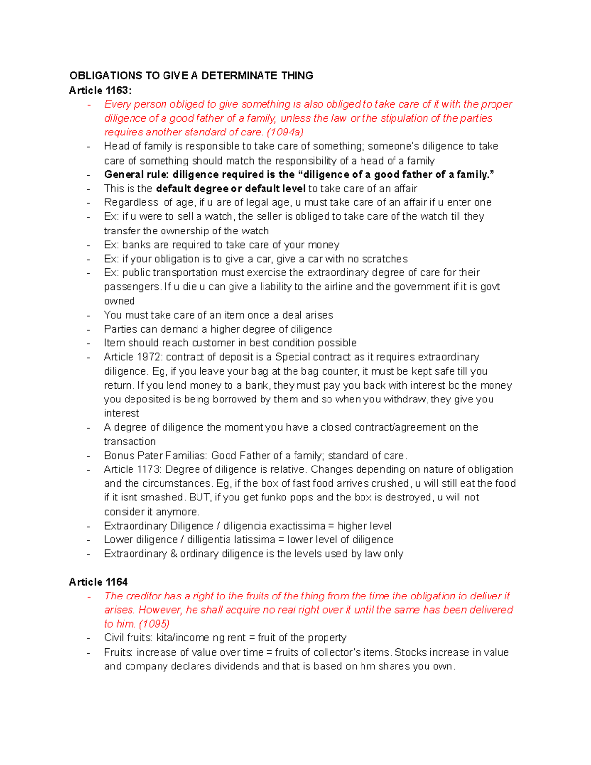 Coblaw 1 - Lesson 2: Obligations to Give a Determinate Thing Explained ...
