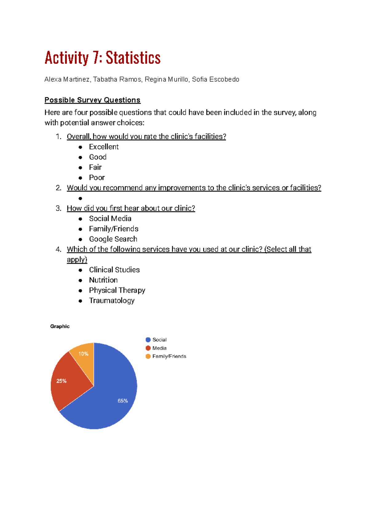 Activity 7 Statistics - tarea - Activity 7: Statistics Alexa Martinez ...