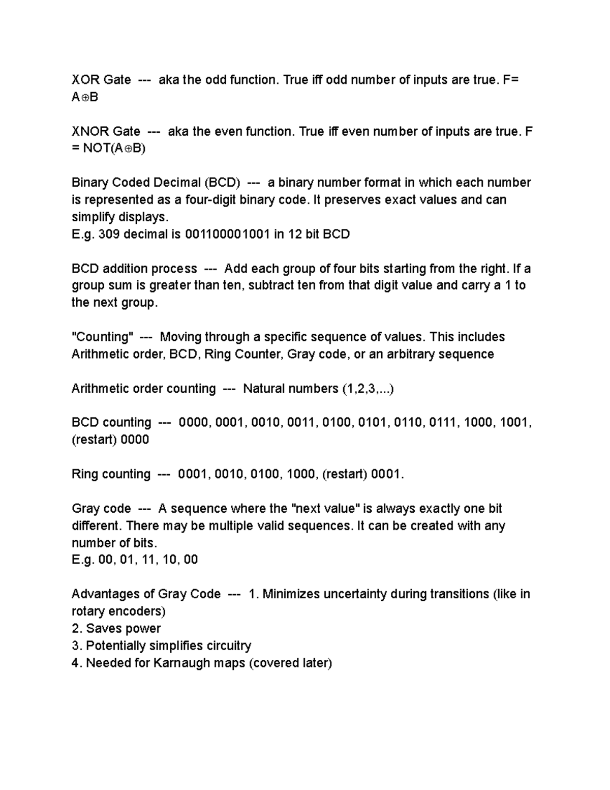 ECE352 Final Exam Study Notes on Logic Circuits and Functions - Studocu