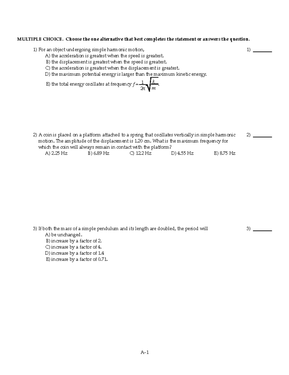 Phys130 MT Fall09 S2 - Practice Midterm with Answer Key - Studocu