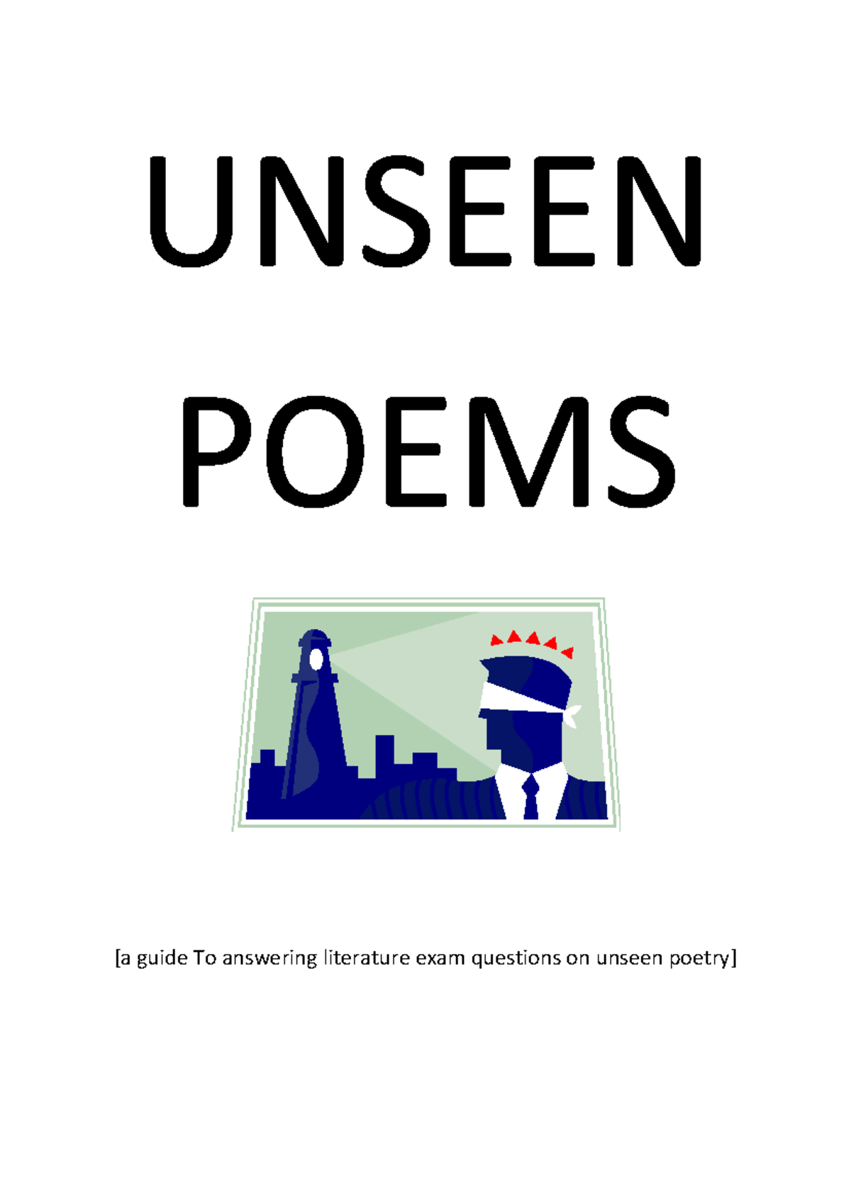 Literature Exam Prep: Analyzing Unseen Poetry for Success - Studocu