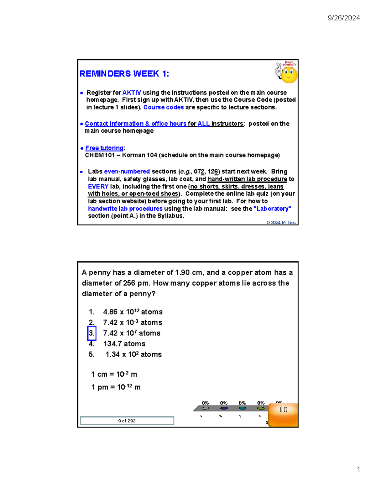 CHEM 101 D 2 Dimensional Analysis. Matter classification. General ...