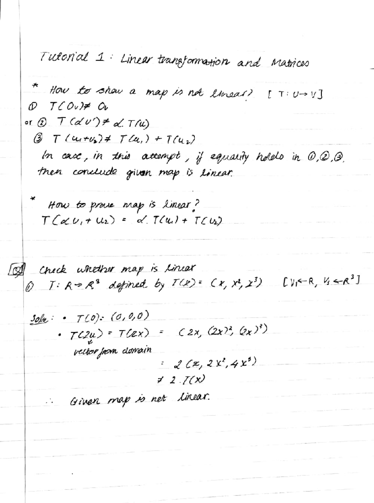 SYBSc Sem 3 SMAT0302: Linear Maps and Their Properties Tutorial - Studocu
