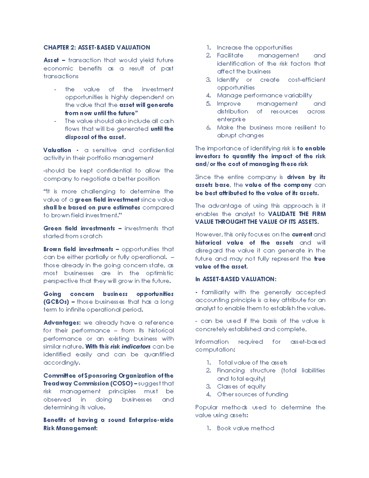 Chapter 2 - Asset-Based Valuation: Understanding Valuation Methods ...