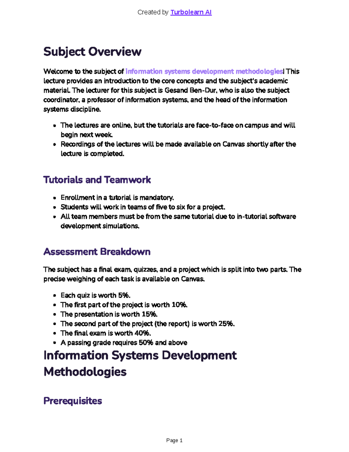 ISD 101: Lecture Notes on Information Systems Development Methodologies ...