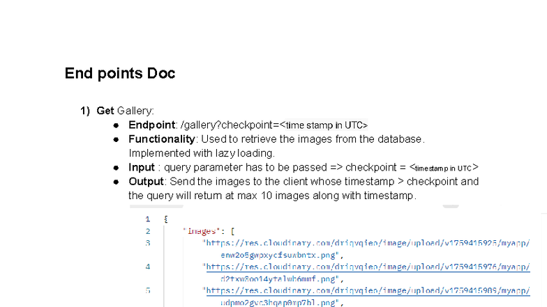 Endpoints Documentation: Gallery & Player Functions - Studocu