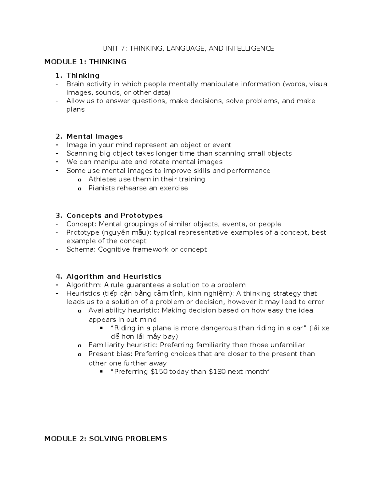 [NOTE] UNIT 7 - UNIT 7: THINKING, LANGUAGE, AND INTELLIGENCE MODULE 1 ...