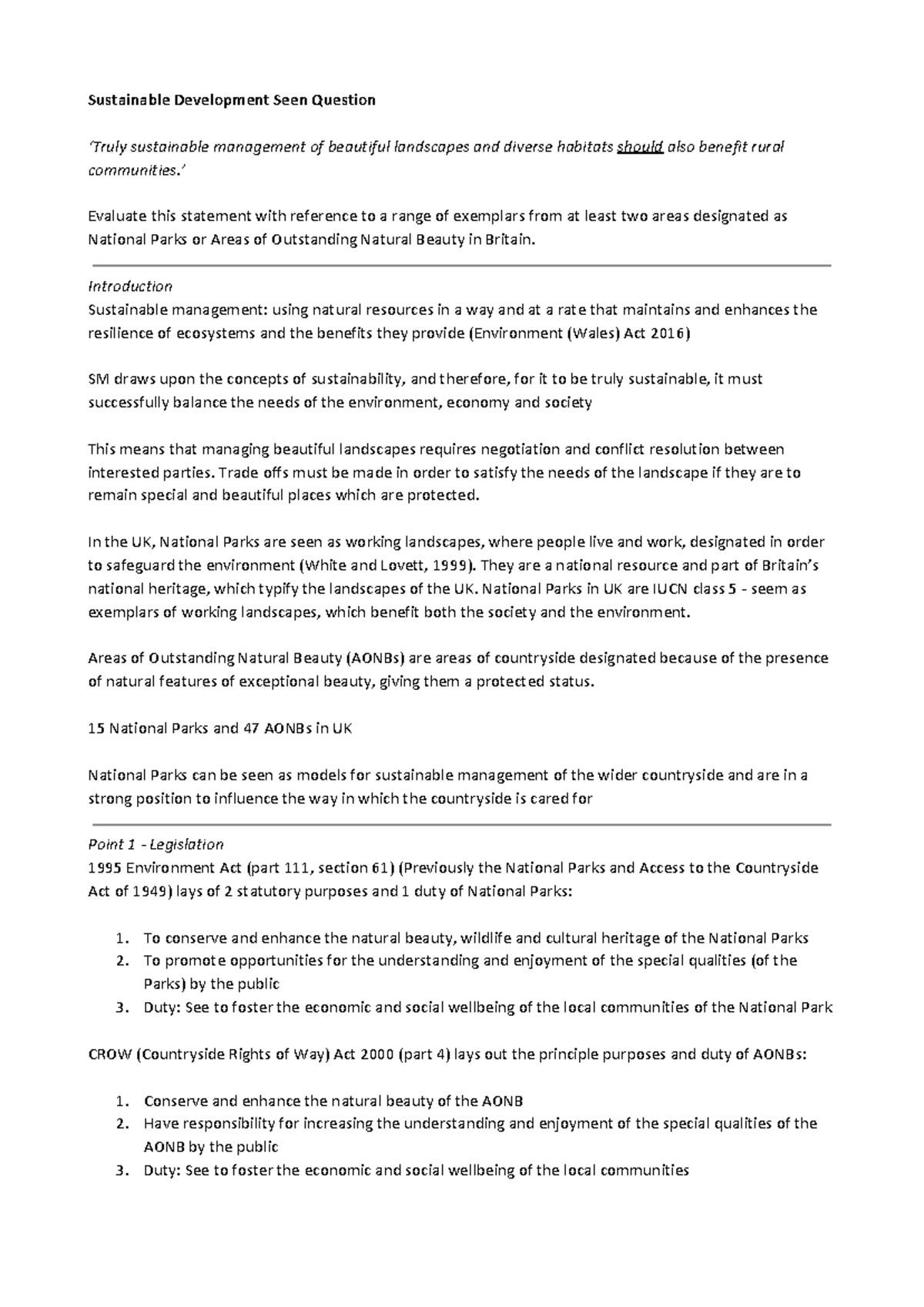 Exam Winter 2017, questions and answers - Sustainable Development Seen ...