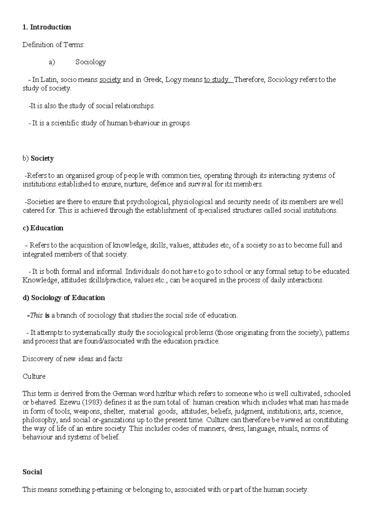 Sociology Notes: Understanding Key Concepts and Socialization Processes ...