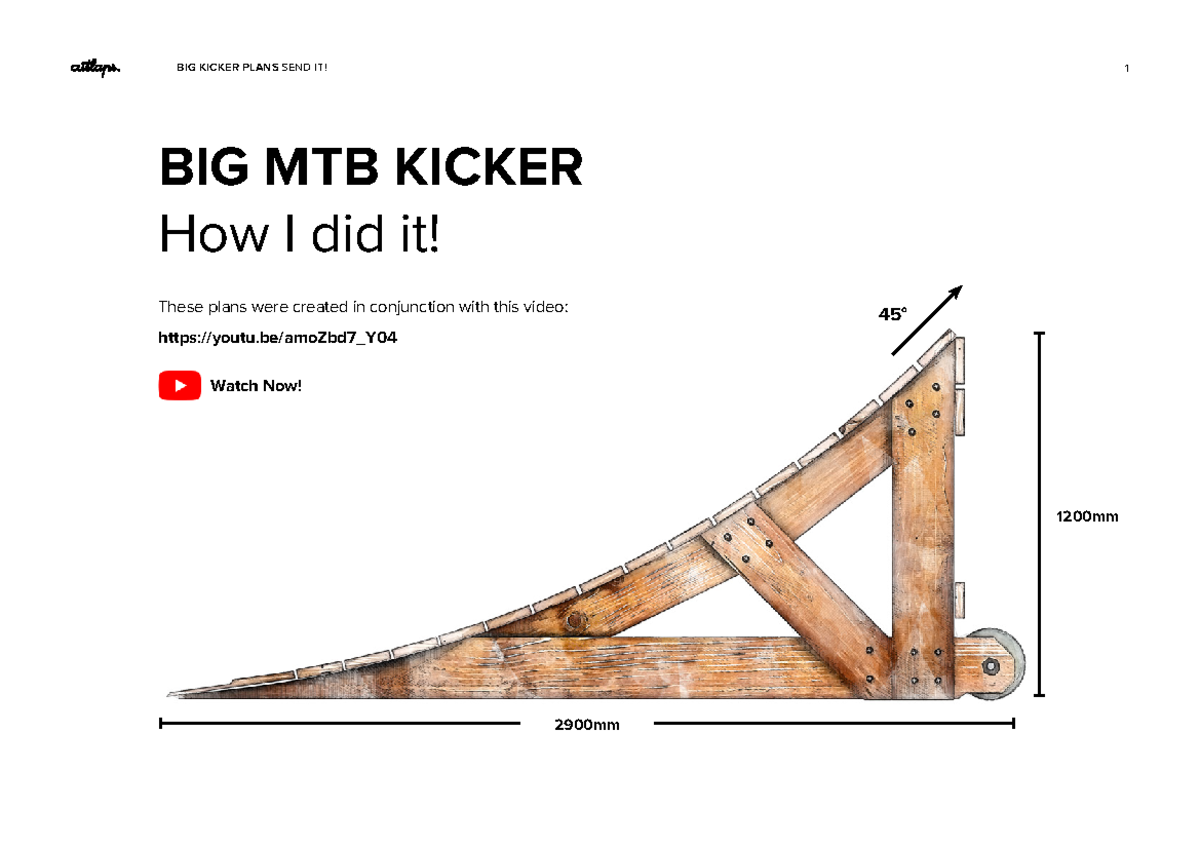 Cutlaps - BIG Kicker Plans - 1200mm 2900mm 45° BIG MTB KICKER How I did ...