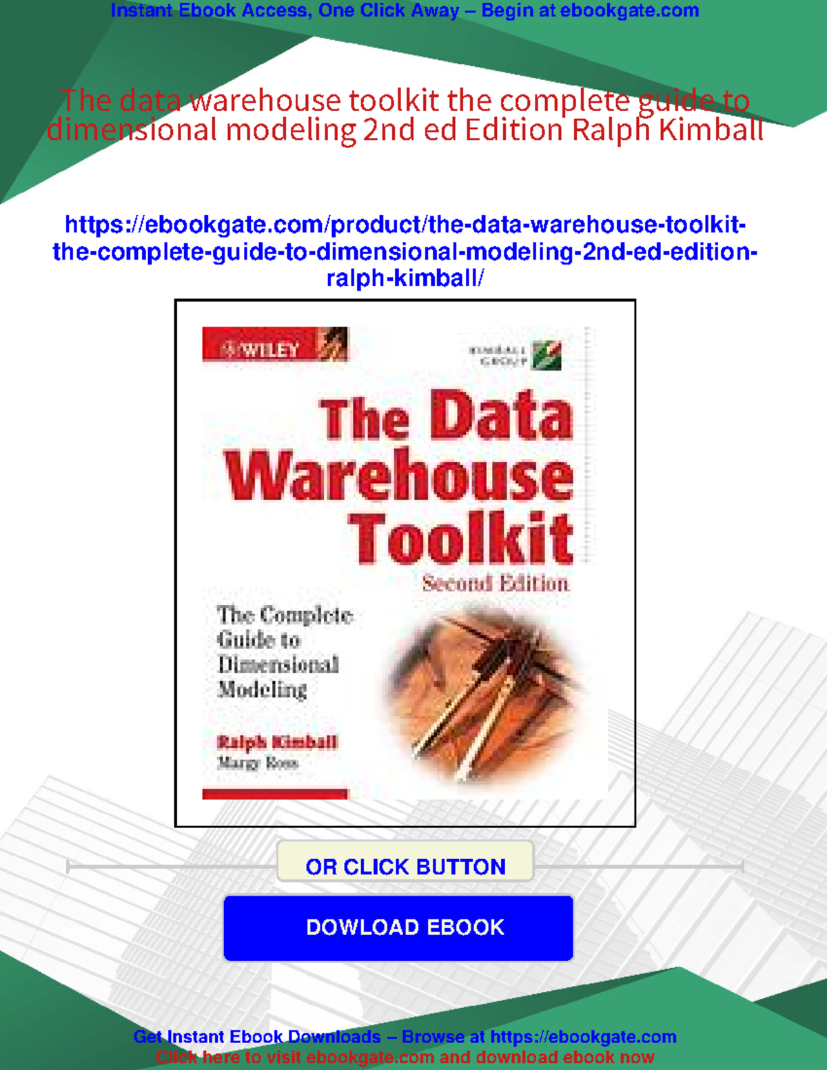 5444 - The Data Warehouse Toolkit: Complete Guide to Dimensional ...