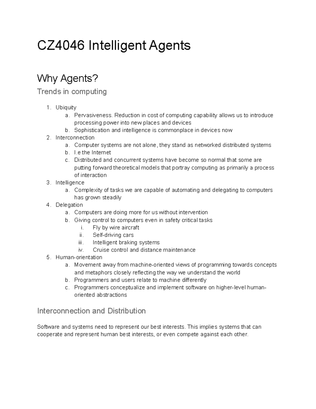CZ4046 Intelligent Agents: Understanding Autonomous Systems and Their Behaviors - Document Preview