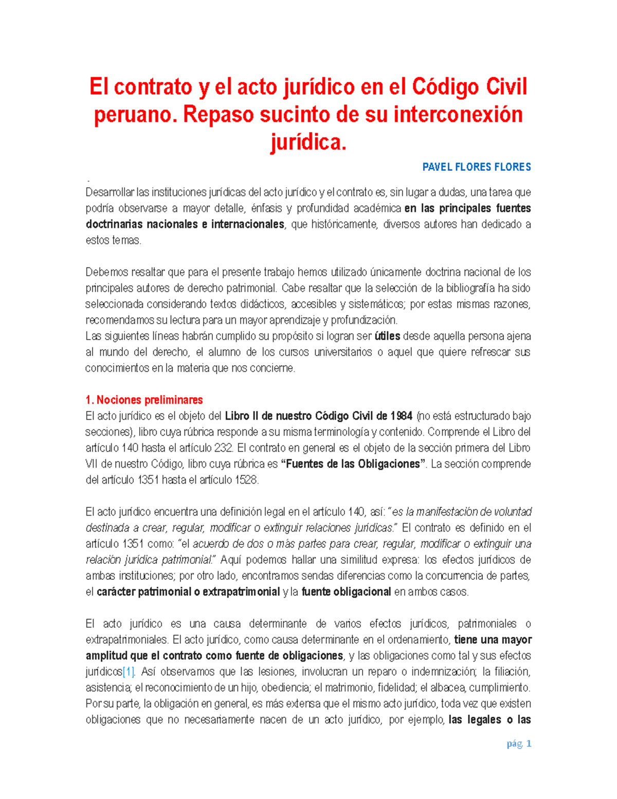 S2 - Lectura 04 - Contratos y Acto Jurídico en el Código Civil Peruano ...
