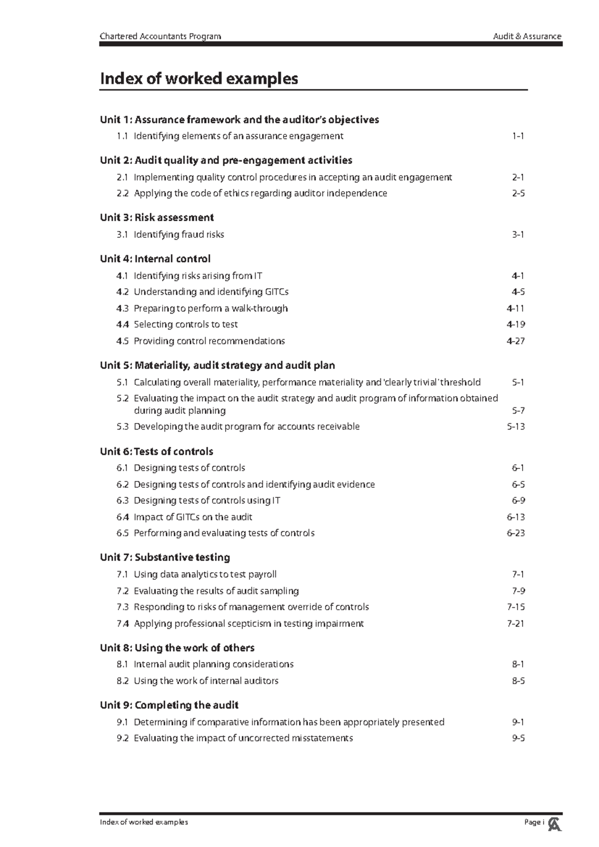 AAA Worked Examples - Chartered Accountants Program Audit & Assurance ...