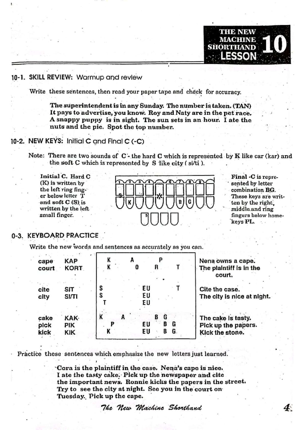 MS 1 Lessons 10 & 11: Machine Shorthand Skills Review - Studocu