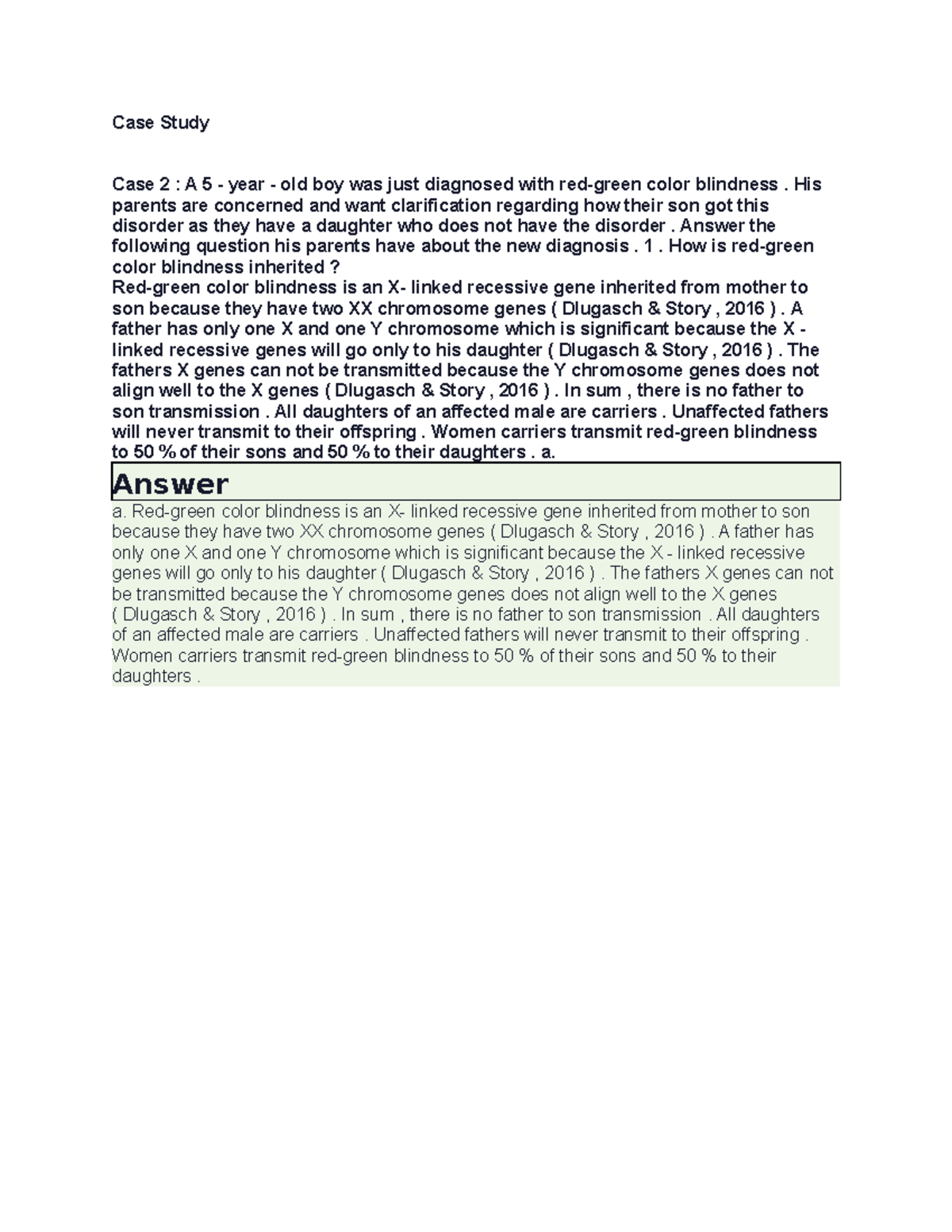 Case Study: Understanding Inheritance of Red-Green Color Blindness ...