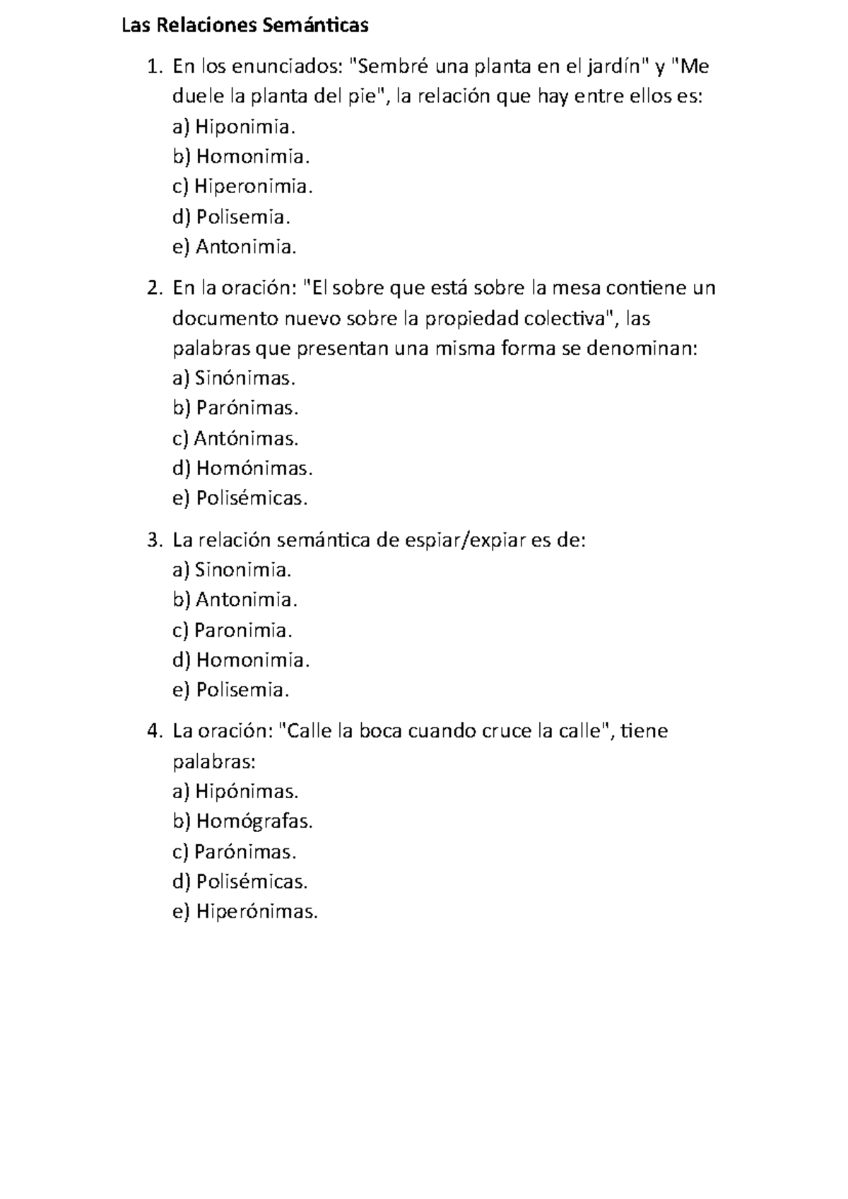 Semántica: Banco de Preguntas - RV - Document Preview