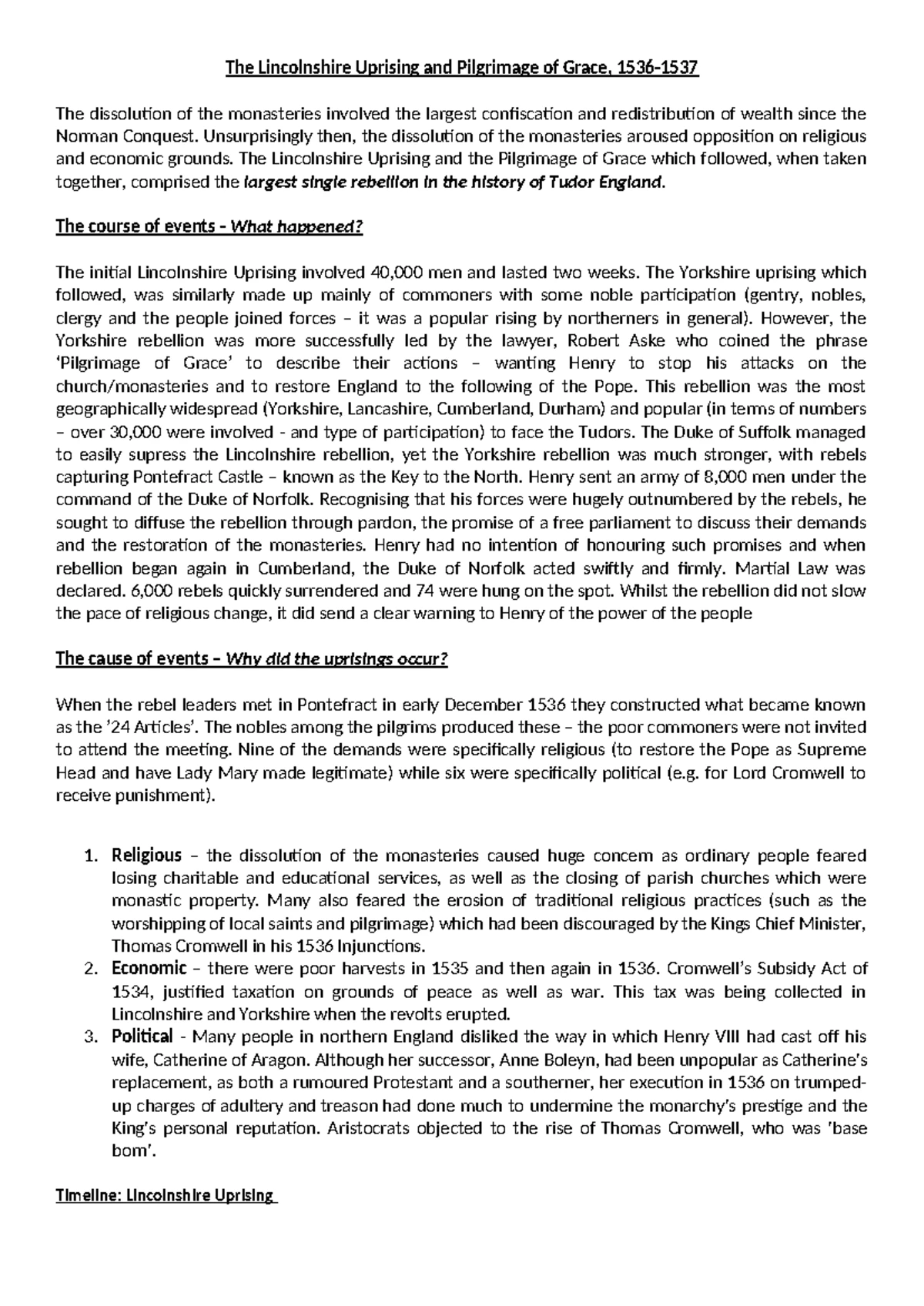 History Paper 2: Examining the Causes & Effects of 20th Century
