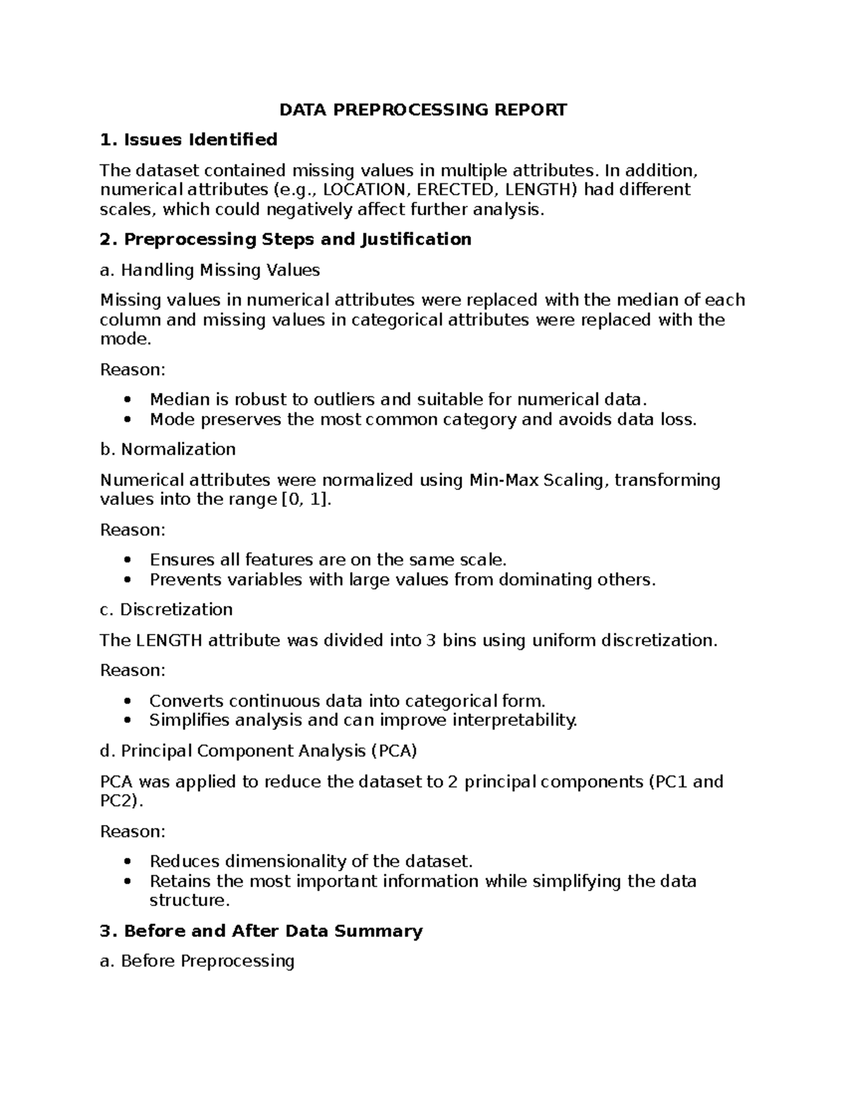 DATA PREPROCESSING REPORT: Handling Missing Values & Normalization ...