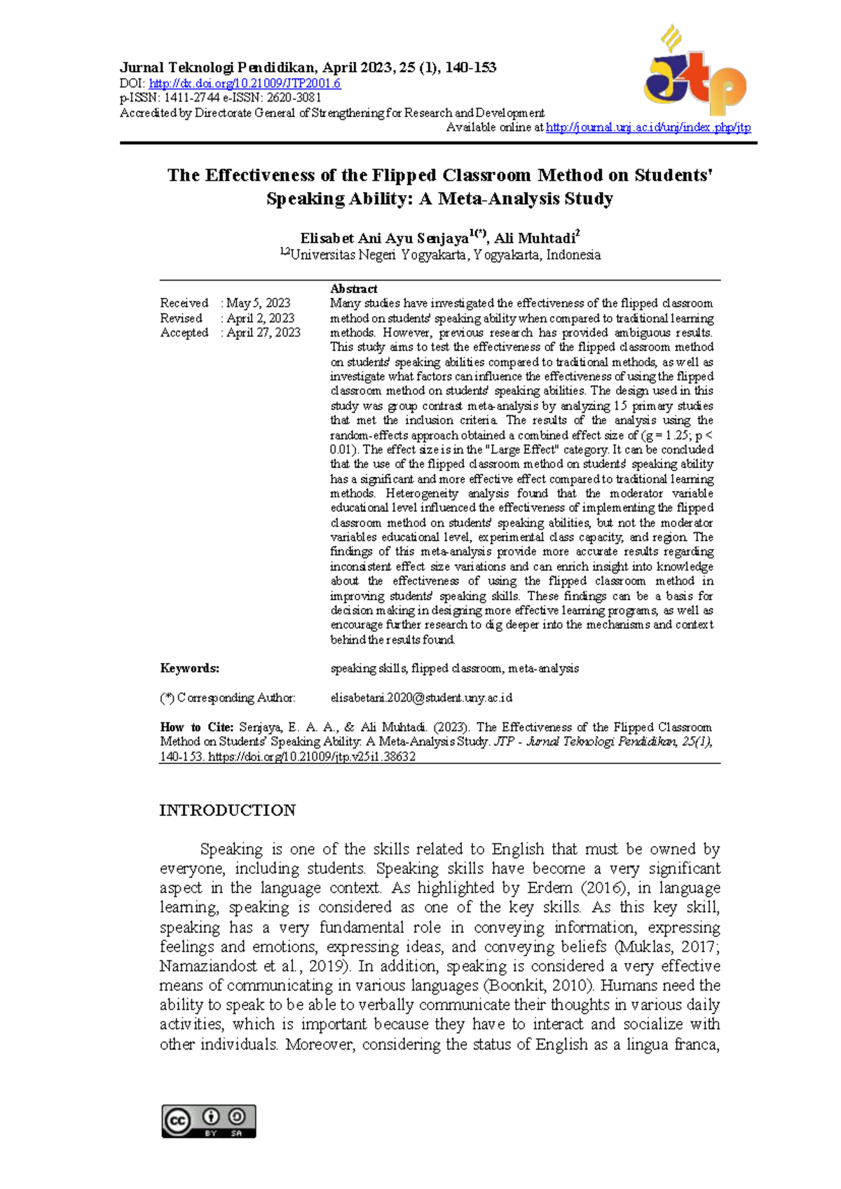 The Effectiveness of the Flipped Classroom Method on Speaking Skills: A ...