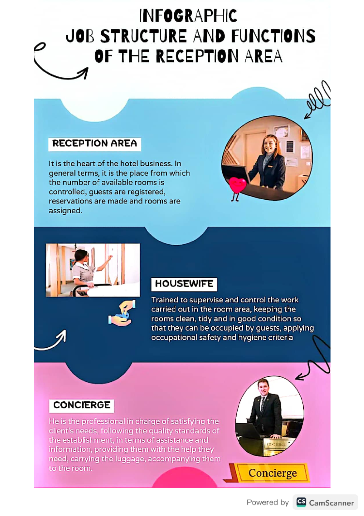 INFOGRAPHIC: JOB STRUCTURE & FUNCTIONS OF RECEPTION AREA - Studocu