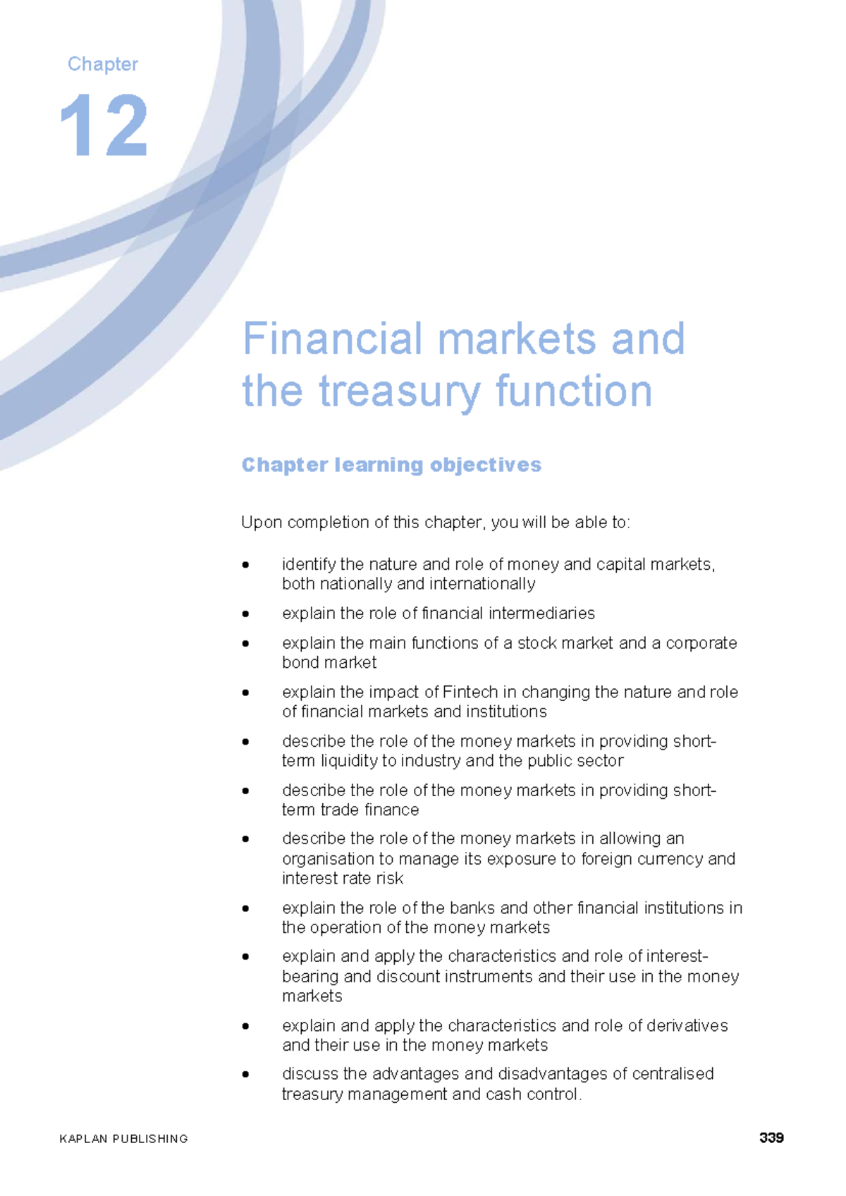 FM Study Text 2024-25: Chapter 12 - Financial Markets & Treasury ...