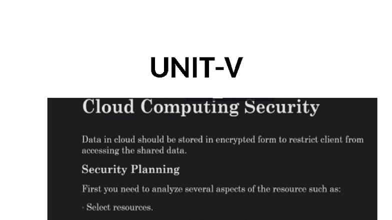 Advanced Concepts In Cloud Computing Unit V Cc Jntuh R22 Studocu