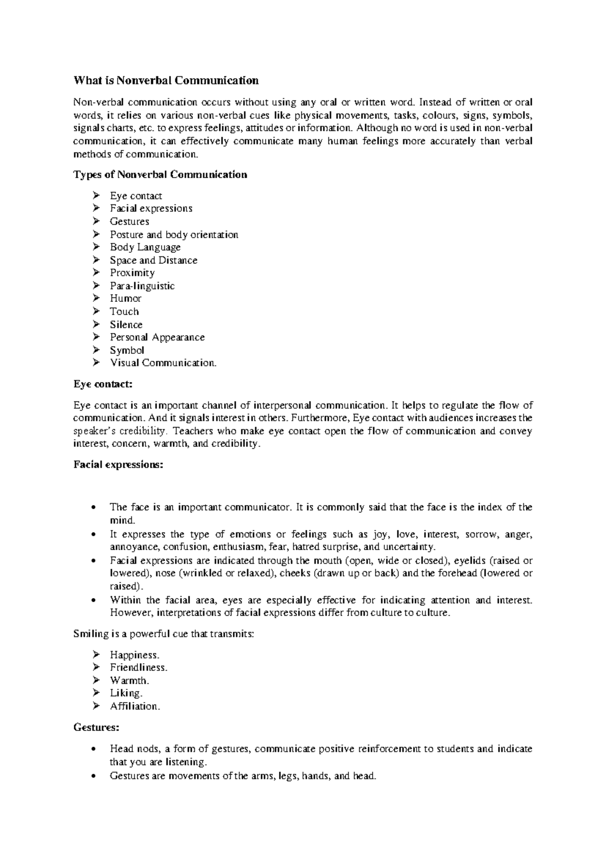 UNIT 3: Nonverbal Communication - Understanding Cues and Context - Studocu